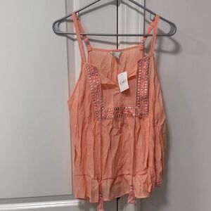Peach Embellished Women's Top